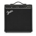 Fender Champion 50XL guitar amplifier with control knobs and input jacks, black textured finish, suitable for all skill levels.