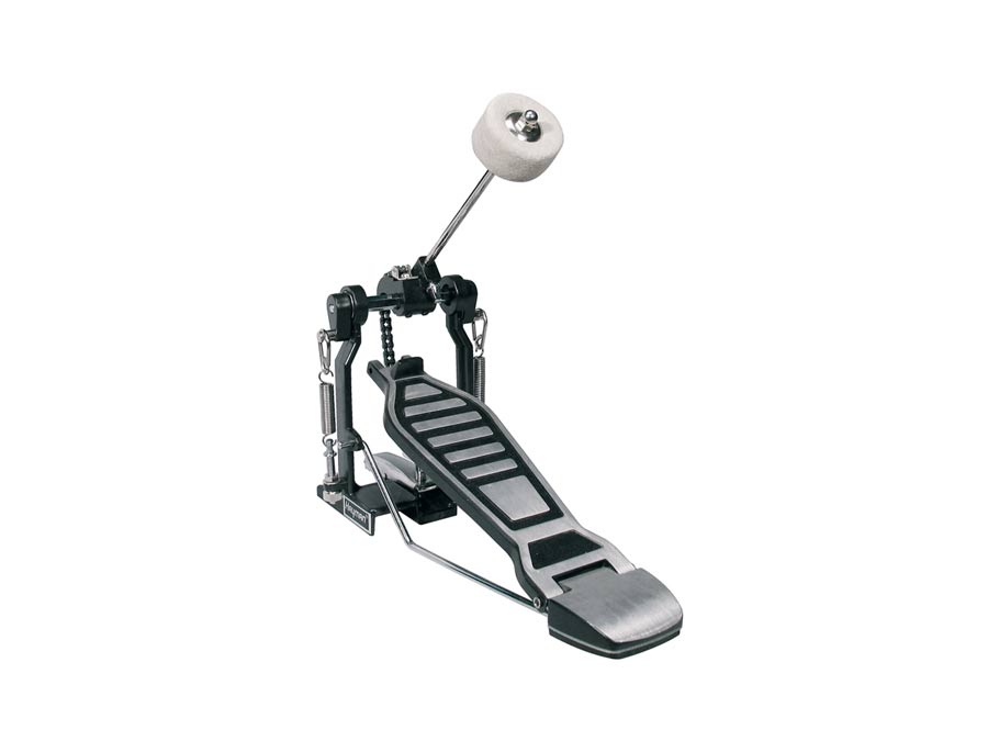 Rudiment drum pedal for percussion instruments, featuring adjustable parts for customised playing comfort. Ideal for drummers of all levels seeking reliable performance.