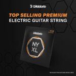 High-quality D'Addario NY XL electric guitar strings displayed with bold packaging design.