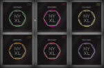 NY XL D'Addario electric guitar string set with coloured ball ends for easy identification.