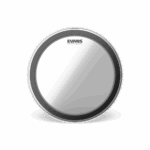 Evans EMAD2 drum muffling system with white border on grey background.